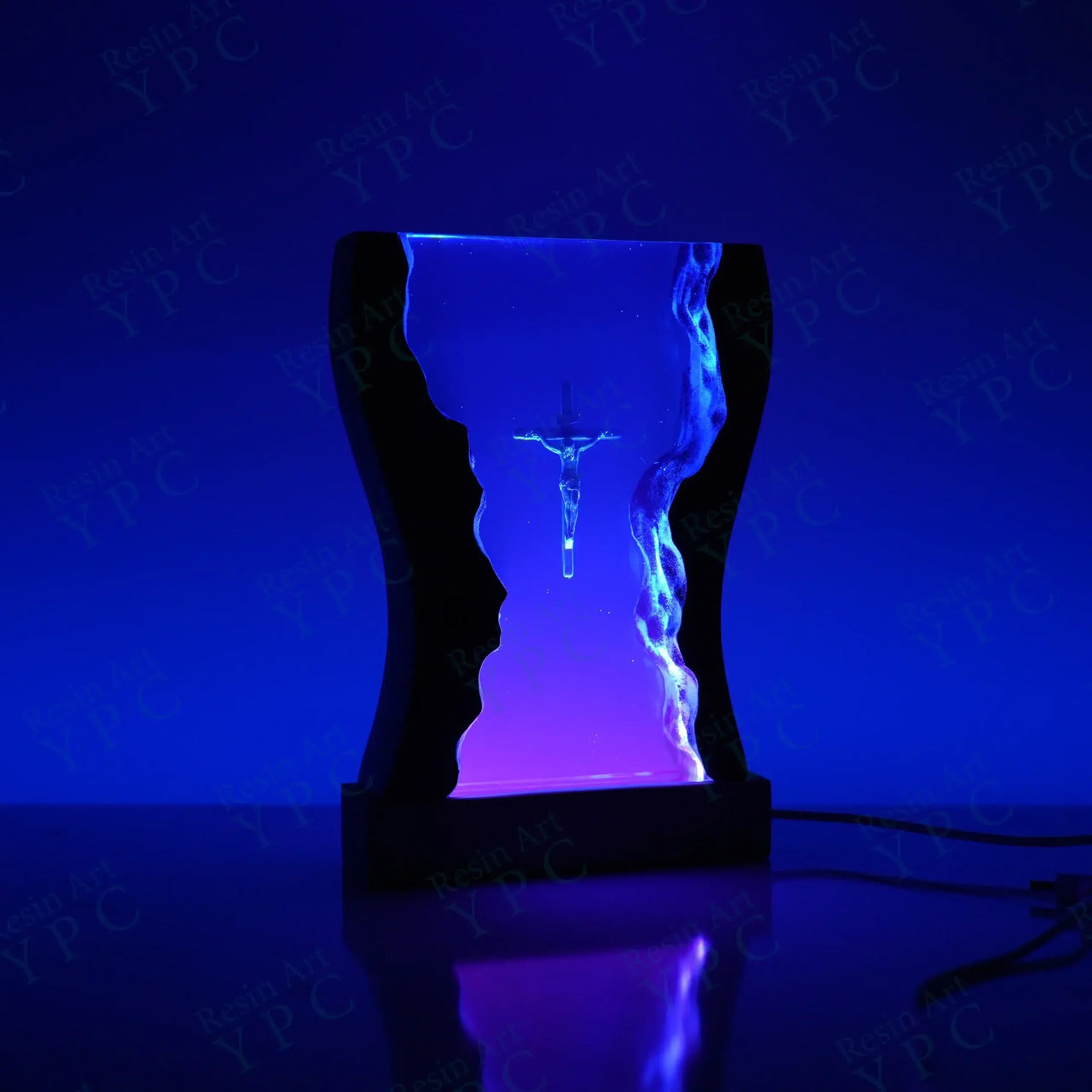 Creative Cross Night Light Wooden Epoxy Resin Desk Decor