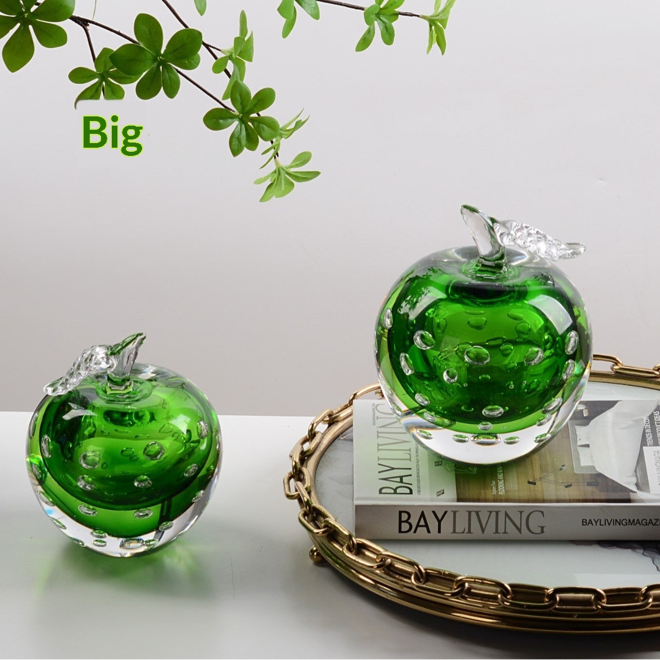 Light-luxury Stained-glass Apple-style Living Room Decor Piece